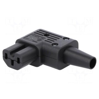 Connector: AC supply | plug | female | 10A | 250VAC | IEC 60320 | 10mm
