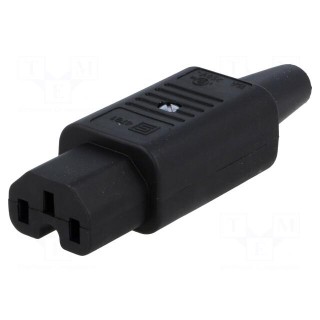 Connector: AC supply | plug | female | 10A | 250VAC | IEC 60320 | 10mm