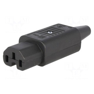 Connector: AC supply | plug | female | 10A | 250VAC | IEC 60320 | 8.5mm