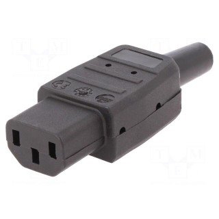 Connector: AC supply | plug | female | 10A | 250VAC | IEC 60320 | C13 (F)