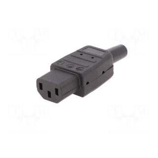 Connector: AC supply | plug | female | 10A | 250VAC | IEC 60320 | C13 (F)