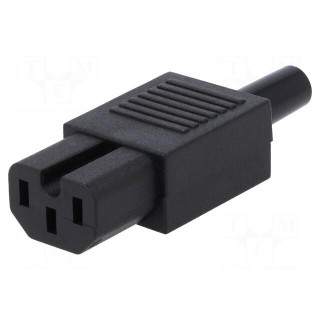 Connector: AC supply | plug | female | 10A | 250VAC | IEC 60320 | C15