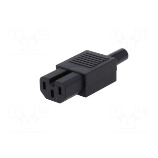 Connector: AC supply | plug | female | 10A | 250VAC | IEC 60320 | C15