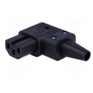 Connector: AC supply | plug | female | 10A | 250VAC | IEC 60320 | right