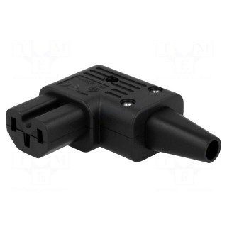 Connector: AC supply | plug | female | 10A | 250VAC | IEC 60320 | right
