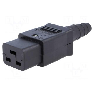 Connector: AC supply | plug | female | 16A | 250VAC | IEC 60320 | C19 (J)