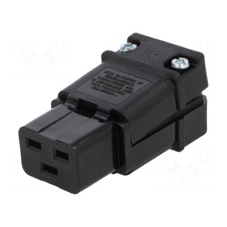 Connector: AC supply | plug | female | 20A | 250VAC | C19 (J) | for cable