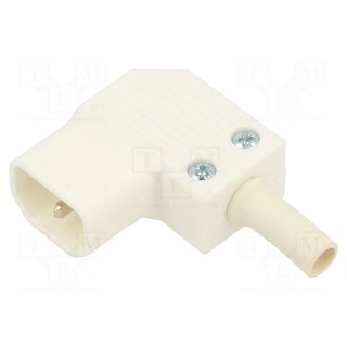 Connector: AC supply | plug | male | 10A | 250VAC | C14 (E) | for cable