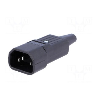 Connector: AC supply | plug | male | 10A | 250VAC | IEC 60320 | C14 (E)