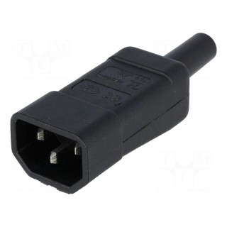Connector: AC supply | plug | male | 10A | IEC 60320 | C14 (E) | straight