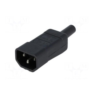 Connector: AC supply | plug | male | 10A | IEC 60320 | C14 (E) | straight