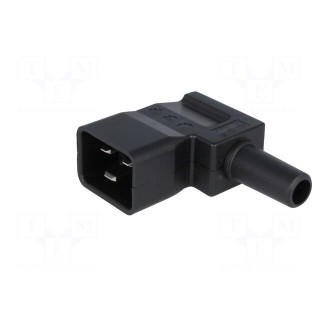 Connector: AC supply | plug | male | 16A | 250VAC | IEC 60320 | C20 (I)