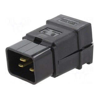 Connector: AC supply | plug | male | 20A | 250VAC | C20 (I) | for cable