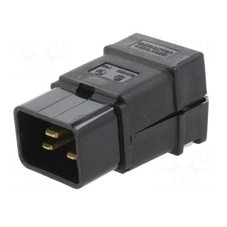Connector: AC supply | plug | male | 20A | 250VAC | C20 (I) | for cable