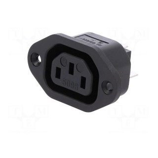 Connector: AC supply | socket | female | 10A | 250VAC | IEC 60320 | 40mm