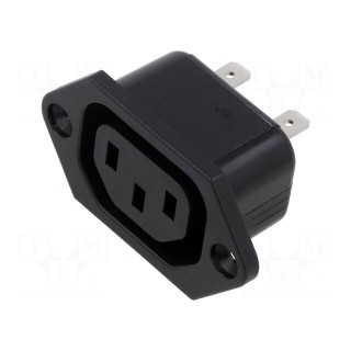 Connector: AC supply | socket | female | 10A | 250VAC | IEC 60320 | IP30