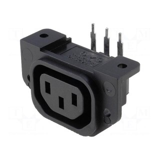 Connector: AC supply | socket | female | 10A | 250VAC | IEC 60320 | THT
