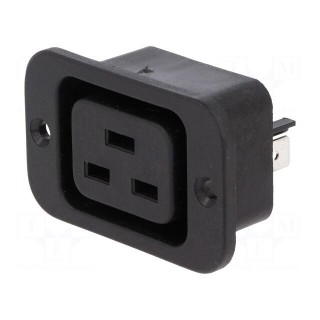 Connector: AC supply | socket | female | 16A | IEC 60320 | C19 (J) | 70°C