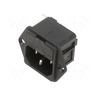 Connector: AC supply | socket | male | 10A | 250VAC | C14 (E) | -40÷70°C