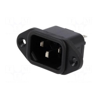 Connector: AC supply | socket | male | 10A | 250VAC | IEC 60320 | C14 (E)