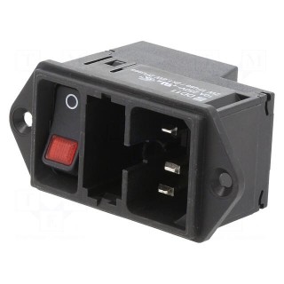 Connector: AC supply | socket | male | 10A | 250VAC | C14 (E) | DD11