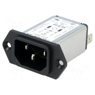 Connector: AC supply | socket | male | 10A | 250VAC | IEC 60320 | 0.4mH