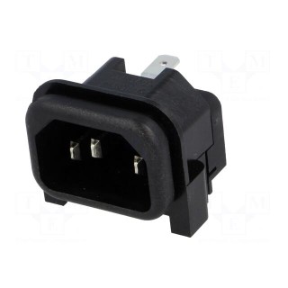 Connector: AC supply | socket | male | 10A | 250VAC | IEC 60320 | C14 (E)