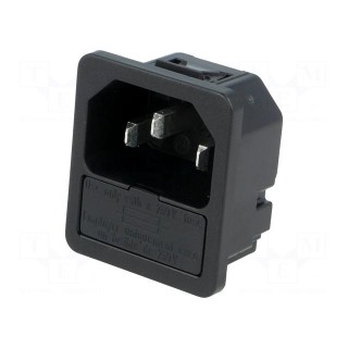 Connector: AC supply | socket | male | 10A | 250VAC | IEC 60320 | C14 (E)