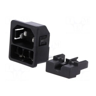 Connector: AC supply | socket | male | 10A | 250VAC | IEC 60320 | C14 (E)