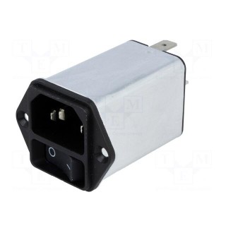 Connector: AC supply | socket | male | 10A | 250VAC | IEC 60320 | 300uH