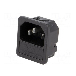 Connector: AC supply | socket | male | 10A | 250VAC | IEC 60320 | max.2mm