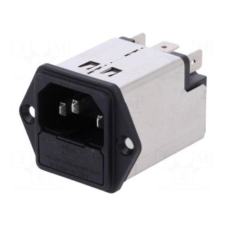 Connector: AC supply | socket | male | 10A | 250VAC | IEC 60320 | 0.4mH