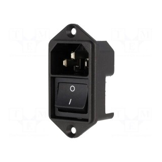 Connector: AC supply | socket | male | 10A | 250VAC | IEC 60320 | C14 (E)