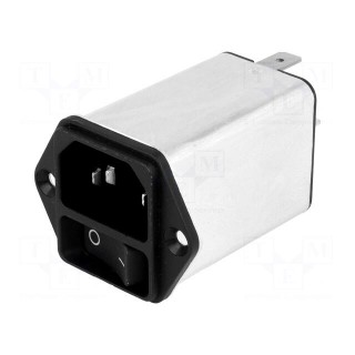 Connector: AC supply | socket | male | 10A | 250VAC | IEC 60320 | 300uH