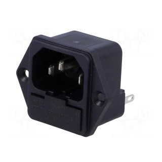 Connector: AC supply | socket | male | 10A | 250VAC | IEC 60320 | C14 (E)