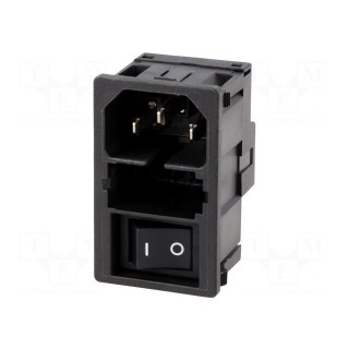 Connector: AC supply | socket | male | 10A | 250VAC | IEC 60320 | C14 (E)