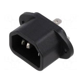 Connector: AC supply | socket | male | 10A | 250VAC | IEC 60320 | C14 (E)