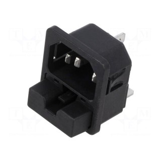 Connector: AC supply | socket | male | 10A | 250VAC | IEC 60320 | C14 (E)