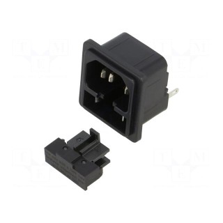 Connector: AC supply | socket | male | 10A | 250VAC | IEC 60320 | C14 (E)