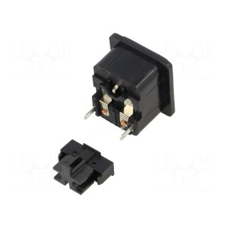 Connector: AC supply | socket | male | 10A | 250VAC | IEC 60320 | C14 (E)