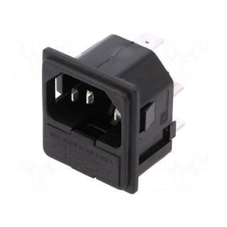 Connector: AC supply | socket | male | 10A | 250VAC | IEC 60320 | C14 (E)