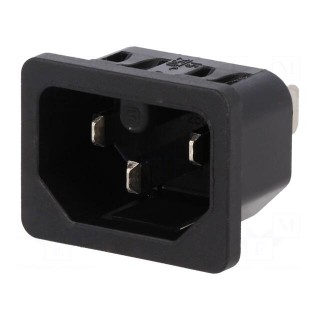 Connector: AC supply | socket | male | 10A | 250VAC | IEC 60320 | C16