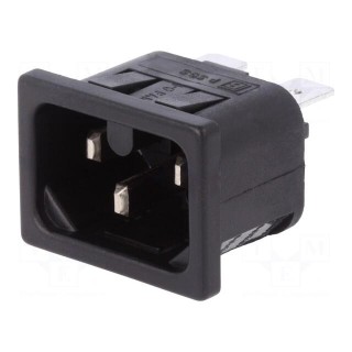 Connector: AC supply | socket | male | 10A | 250VAC | IEC 60320 | UL94V-0