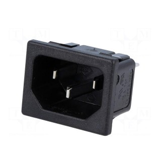 Connector: AC supply | socket | male | 10A | IEC 60320 | C14 (E)