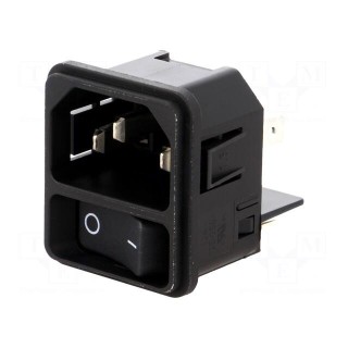 Connector: AC supply | socket | male | 15A | 250VAC | IEC 60320 | C14 (E)