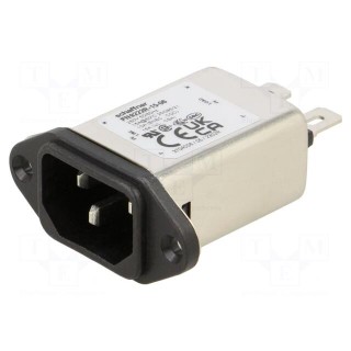 Connector: AC supply | socket | male | 15A | 250VAC | C14 (E) | -25÷85°C