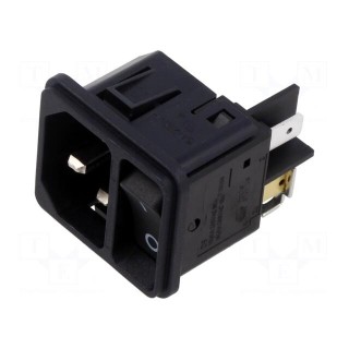 Connector: AC supply | socket | male | 15A | 250VAC | IEC 60320 | C14 (E)