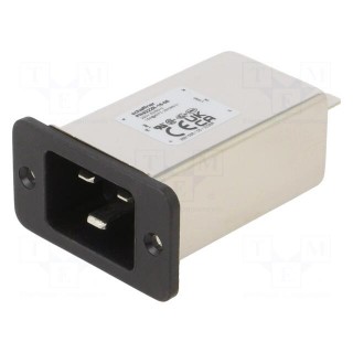 Connector: AC supply | socket | male | 16A | 250VAC | C14 (E) | -25÷85°C