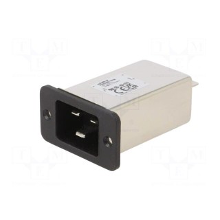 Connector: AC supply | socket | male | 16A | 250VAC | C14 (E) | -25÷85°C
