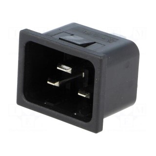 Connector: AC supply | socket | male | 16A | 250VAC | IEC 60320 | C20 (I)